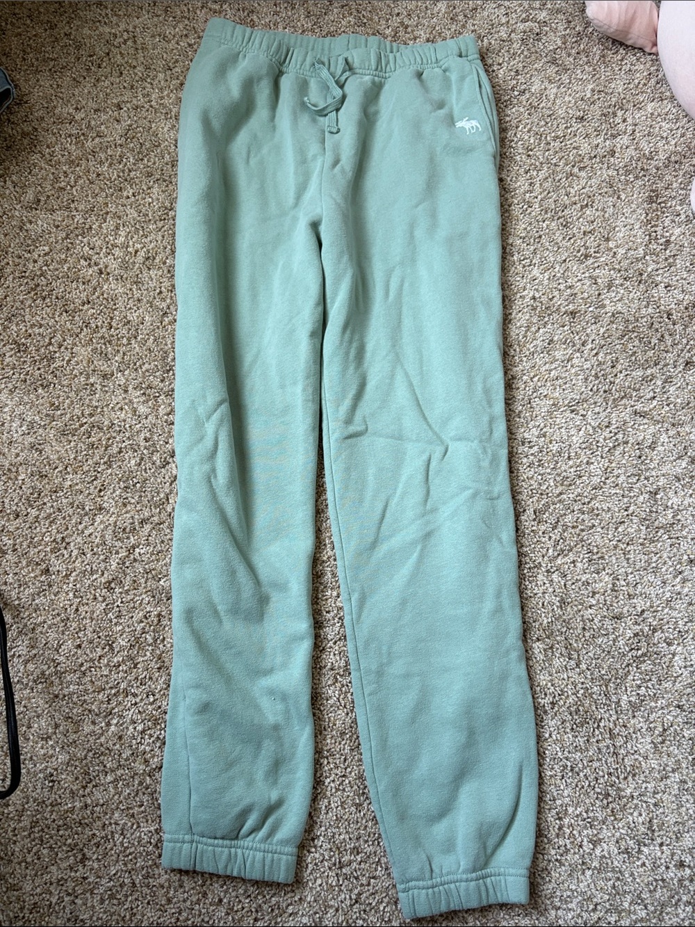 abercrombie kids Mint Green Fleece Jogger Pants